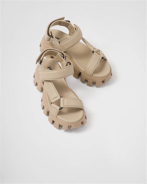 prada nappa sandal|prada leather sandals.